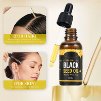 Huile capillaire hydratante et lissante aux graines noires OEM pour cheveux secs et crépus, huile naturelle hydratante pour le cuir chevelu et le corps, idéale pour le massage.