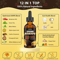 Nouvelle formule de berbérine, vinaigre d'extrait de vanille 100% pur, cannelle de Ceylan, chlorhydrate, acide phytique 500mg, liquide oral 60ml pour adultes