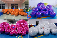 Boules brillantes gonflables argentées abordables, grandes boules brillantes lisses, utilisation en extérieur, grandes boules sphériques brillantes pour tout événement spécial