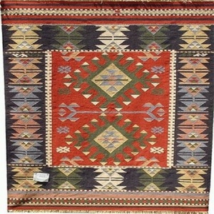 Rich Look Vintage Kilim <b>Rugs</b> for Modern Exclusively Hand Made in India Woven Red Adults Floor Covering Traditional Designs - Product Image 4