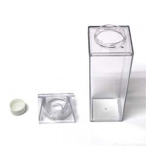 Bouteilles de boisson carrées en plastique de 500 ml, 750 ml, 1 L, vente en gros d'usine, pots à lait, service personnalisé, utilisation directe, anti-fuite, pour fêtes - Product Image 6