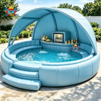 Bar flottant gonflable commercial durable pour piscine, sièges personnalisables, garantie 5 ans, équipement de jeu extérieur pour adultes