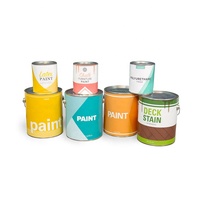 Étiquette autocollante personnalisée pour seau de peinture avec logo privé, effet métallique imperméable, autocollants pour bidons de peinture métalliques