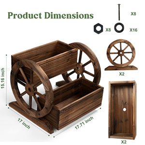 Wagon <span class=keywords><strong>jardinière</strong></span> <span class=keywords><strong>en</strong></span> <span class=keywords><strong>bois</strong></span> personnalisé <span class=keywords><strong>jardinière</strong></span> de jardin <span class=keywords><strong>avec</strong></span> roues <span class=keywords><strong>jardinière</strong></span> décorative pour fleurs herbes légumes - Product Image 6