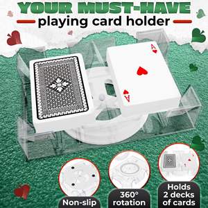 Porta Cartas Acrílico de Doble Cubierta Burius, Giratorio 360 Grados, para Accesorios de Póker y Casino, Cartas de Juego - Product Image 5