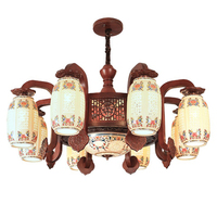 Style Antique chinois Led lanterne suspension Type lampe pour hôtel Led lampe rectangulaire Hall salon salle à manger debout chevet