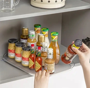 Refrigerator Turntable Storage Tray Lazy Susan Organizer Transparent Rotating Cabinets Pantry Tray