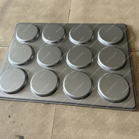 Plaque de cuisson antiadhésive en acier aluminisé 600x800x40mm à 12 cavités pour pains à hamburger, moule à pain de raisin personnalisé pour boulangerie