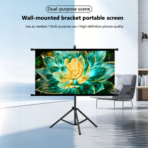 Topleo anti light <b>projector</b> screen foldable white grid <b>projector</b> screen portable <b>tripod</b> floor standing alr projection screen - Product Image 3