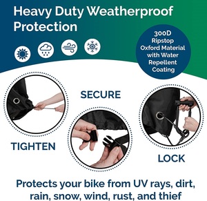 Housse résistante aux intempéries personnalisée Housse étanche à l'eau pour vélo Housse anti-poussière pour vélo avec sac à cordon - Product Image 3