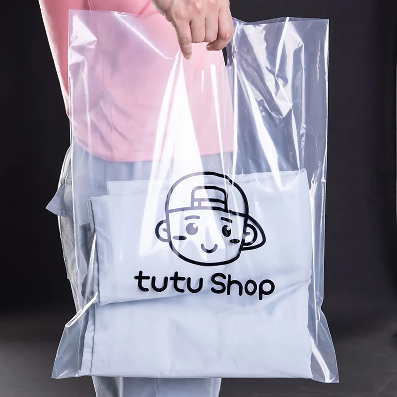 स्पष्ट पारदर्शी माल प्लास्टिक बैग लोगो के साथ थोक खुदरा उपहार बैग का लोगो थोक खुदरा उपहार बैग मुद्रित शॉपिंग बैग