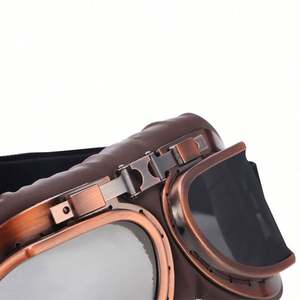 Gafas de Sol Retro para Motocicleta, de Alta Calidad, Clásicas, Antipolvo, Vintage, Ovaladas, para Piloto, Estilo Steampunk, para Casco de Cobre - Product Image 4