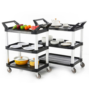 Chariot de service multifonctionnel Double Sword pour hôtels et restaurants, chariot à nourriture, chariot à main polyvalent, chariot de nettoyage - Product Image 4