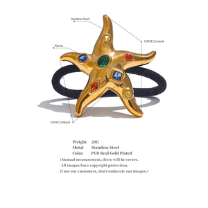 Jinyue 4058 per adulti accessori per capelli con stelle di zircone colorate 18K Color oro impermeabile in <span class=keywords><strong>acciaio</strong></span> inossidabile fascia 2025 - Product Image 6