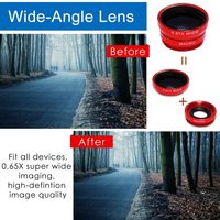 Objectif de téléphone portable 3 en 1 Kit Clip universel objectif d'appareil photo pour Smartphone grand Angle Macro oeil de poisson pour Smartphone
