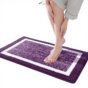 Design 40*60cm Modern Anti-Slip <b>Bath</b> <b>Mat</b> Water Absorbent TPR Backed Tufted Microfiber Floor Rug Home Machine - Product Image 4
