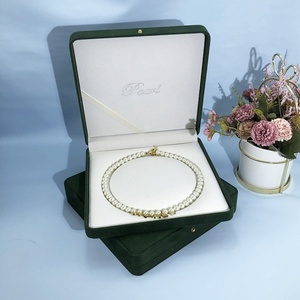 Caja de Joyería Rectangular de Terciopelo para Collares de Perlas Grandes, con Patrón Liso, Empaquetado al por Mayor para el Día de la Madre - Product Image 6
