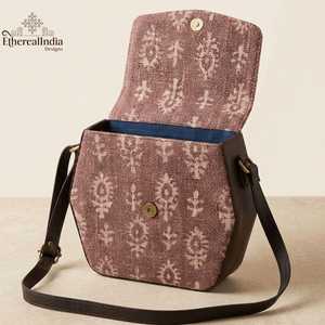 Boho Cotton Rug Sling Bag Hand Block Printed Ragzine Fabric Crossbody Bag <b>Small</b> Shoulder <b>Purse</b> Gift - Product Image 2