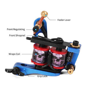 <span class=keywords><strong>Machine</strong></span> à tatouer bleue, 10 bobines de qualité supérieure, pour tatouage, Art corporel, nouveau - Product Image 6