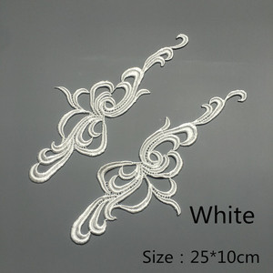 Accessorio per abito in pizzo multicolore ricamato in bianco e nero tessuto patch accessori per pizzo DA011 - Product Image 4