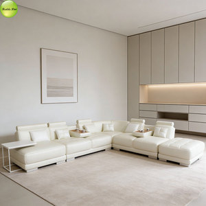 Factory Custom L-Shape <strong>Corner</strong> Living Room <strong>Sofa</strong> <strong>Set</strong> 6 7 Seat Leather <strong>Cover</strong> Sectional Modular Couch For Apartment Villa Hotel 5004 - Product Image 4