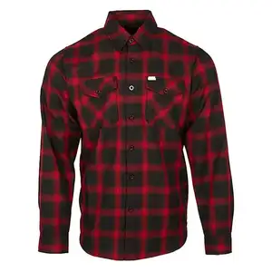 New Fashion Customized USA Size Polyester Checked Flannel Shirts