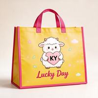 Sac fourre-tout personnalisé en non-tissé laminé avec motif de dessin animé, sac de shopping réutilisable imperméable en PP non-tissé, sac cadeau OEM ODM, vente en gros, livraison rapide