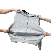 Sweat à capuche pour homme à texture diamantée et couche d'air, avec fermeture éclair contrastante, coupe décontractée ample, vente en gros