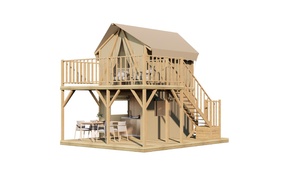 Tente de balcon double couche pour le camping forestier Tente de <span class=keywords><strong>terrasse</strong></span> de luxe avec structure à deux couches Tente de safari de camping avec balcon alpin - Product Image 2