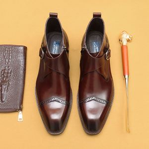 Bottines en cuir de vachette pour homme, fermeture éclair, style britannique, luxe léger, bottes en cuir véritable - Product Image 3