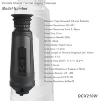 Caméra thermique infrarouge portable QCNV QCx210W 256*192 Wi-Fi Hotspot Pointeur laser Observation marine Détection longue portée