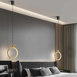 Luminaire suspendu minimaliste moderne, corps en fer, style nordique, lampe de plafond pour chambre à coucher, décoration intérieure - Product Image 2