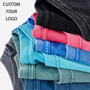 Camiseta lavada personalizada para hombre, estampadas de gran tamaño, camiseta <span class=keywords><strong>Vintage</strong></span> de algodón desgastado con lavado de ácido - Product Image 4