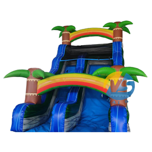 Toboggan aquatique géant <span class=keywords><strong>bleu</strong></span> marbre pour parc d'attractions, château aquatique, toboggan aquatique gonflable de qualité commerciale Safari, <span class=keywords><strong>ballon</strong></span> de saut gonflable - Product Image 5