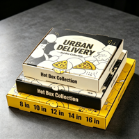 Boîtes de livraison de pizza en papier kraft écologiques et recyclables avec logo personnalisé, boîtes rigides de qualité alimentaire, gaufrage, tailles personnalisées