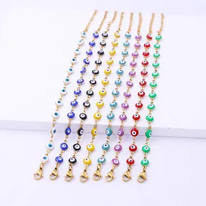 Cheap Wholesale Fashion Lucky Popular Eye Chain Bracelet Gold Plated Chain Bracelet Bead Bracelet Women Jewelry Gift