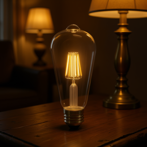 Bombilla LED Edison, Luz Cálida, E26, Filamento de Vidrio CA10, Iluminación Residencial - Product Image 2