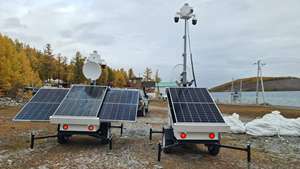 Usa Standard CCTV Trailer Tower Solar <b>Security</b> Trailer Monitoring System Without <b>Camera</b> for Parking Lots - Product Image 5