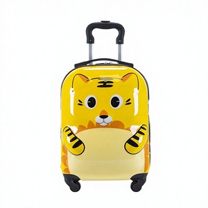 Valise pour enfants unisexe à double poignée et quatre roues de 18 pouces avec logo imprimé chat mignon en matériau PC - Product Image 1
