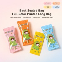Faible MOQ, emballage à soufflet central, sac en plastique OPP en stock, emballage de qualité alimentaire pour barre chocolatée, sucette, glace, pizza