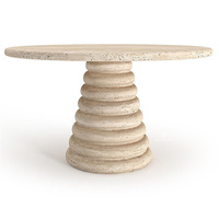 Table basse ronde en travertin
