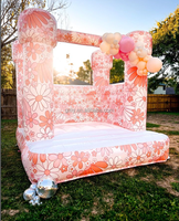 Château gonflable à fleurs groovy, décoration de fête, trampoline gonflable, château gonflable de mariage à vendre
