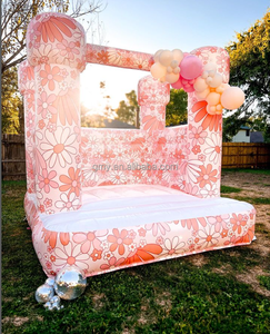 Château gonflable à fleurs groovy, décoration de fête, trampoline gonflable, château gonflable de mariage à vendre - Product Image 4