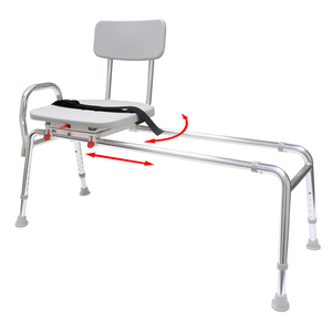 Chaise de douche de banc de transfert de bain coulissante en aluminium antidérapant pour personnes âgées handicapées - Product Image 3