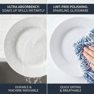 Serviette de cuisine en coton tissé uni, absorbante, à séchage rapide, avec impression personnalisée de qualité supérieure - Product Image 4