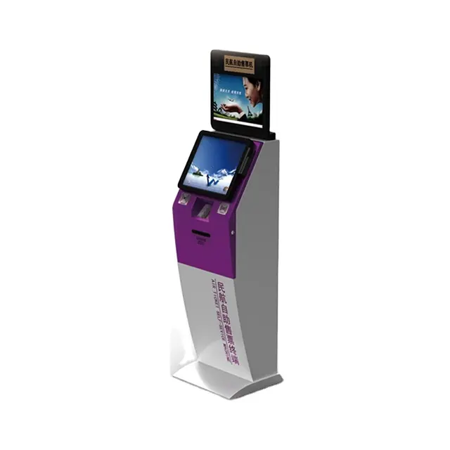 19 inch Selbst Service überprüfen in flughafen kiosk Pass Leser Maschine Bordkarte druck Dispenser Kiosk