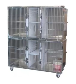 Jaula <span class=keywords><strong>Veterinaria</strong></span> de Alta Calidad EUR VET, Jaula de Acero Inoxidable de 4 Puertas <span class=keywords><strong>para</strong></span> Perros y <span class=keywords><strong>Gatos</strong></span>, Equipo Veterinario <span class=keywords><strong>para</strong></span> Clínica - Product Image 2