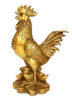 2019 nouveau cuivre pur décoratif coq cuivre décoration artisanat doré poulet Feng Shui mode coq ornements