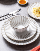 Vaisselle de Table en Céramique Assiette Respectueuse de l'Environnement Bols et Tasses à Café en Porcelaine Assiettes à Dessert et à Gâteau de 6, 8 et 10 Pouces Ensemble de Service