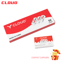 Lames de rasoir jetables à lame unique plaquées platine CLOUD, vente chaude, emballage personnalisé OEM, acier inoxydable suédois